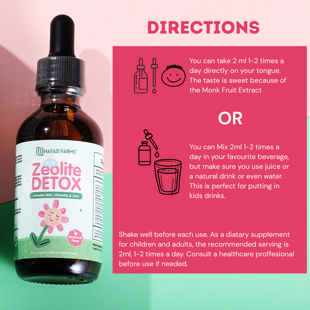 ZEOLITE Drops With NAC, Zinc, Chlorella, Magnesium & Vitamin C For Kids & Adults