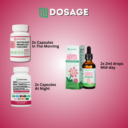 All-In-One Detox Bundle Including All-In-One Zeolite, Nattokinase, NAC N-Acetyl Cysteine