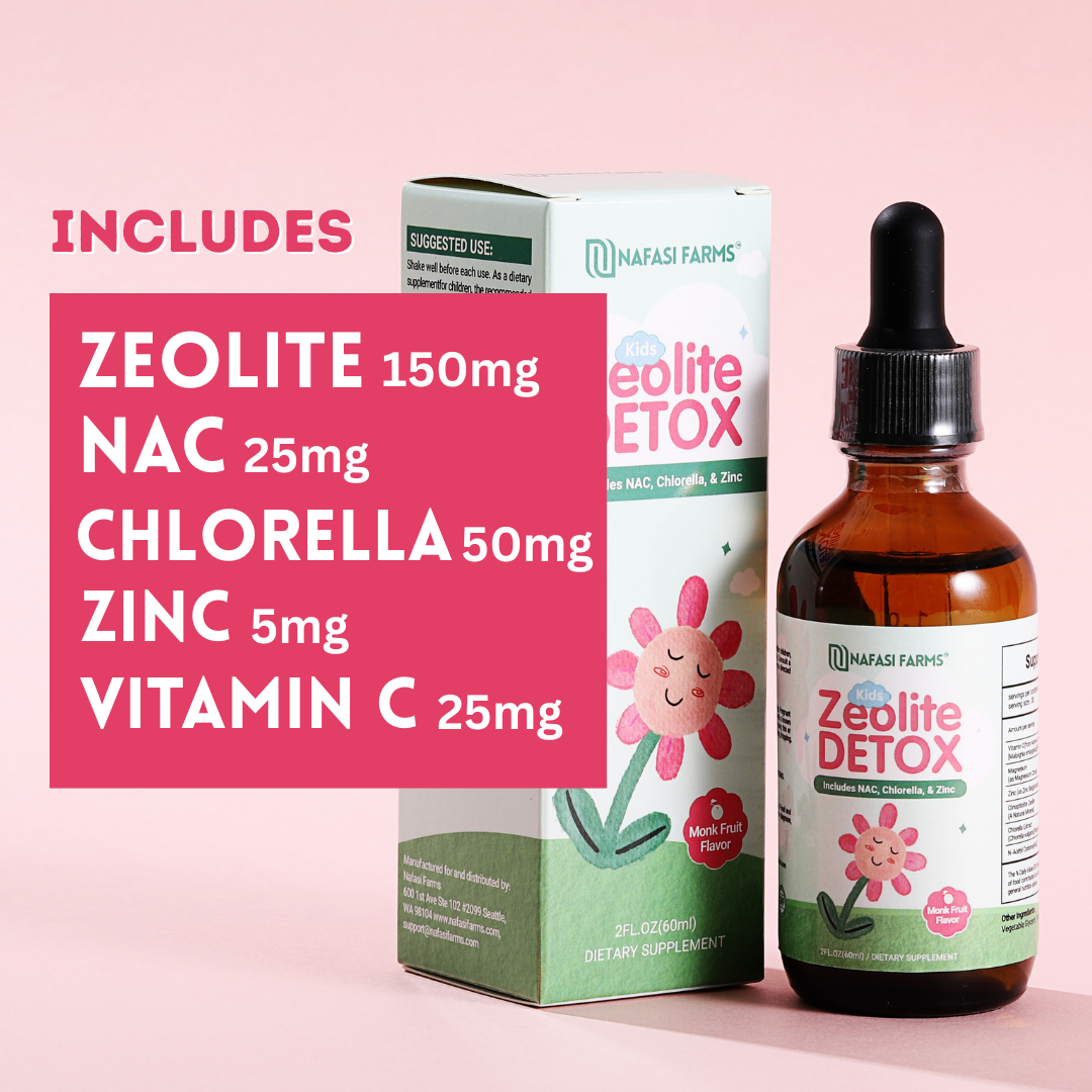 ZEOLITE Detox Drops With NAC, Zeolite, Chlorella, For Kids & Adults